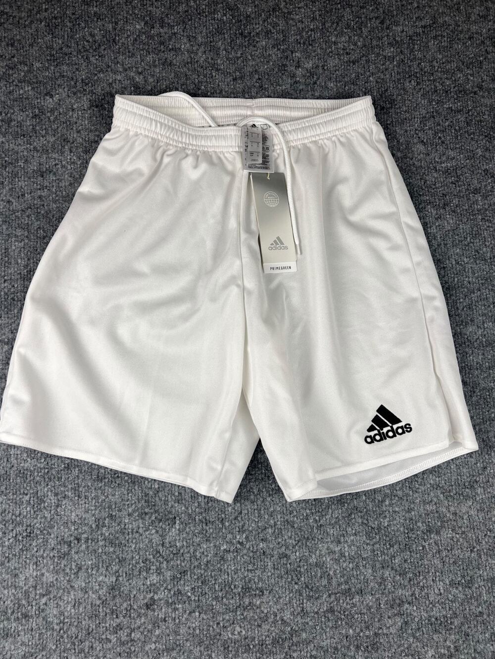 Adidas Aeroready Shorts Small Youth White Soccer Drawstring Black Logo #798
